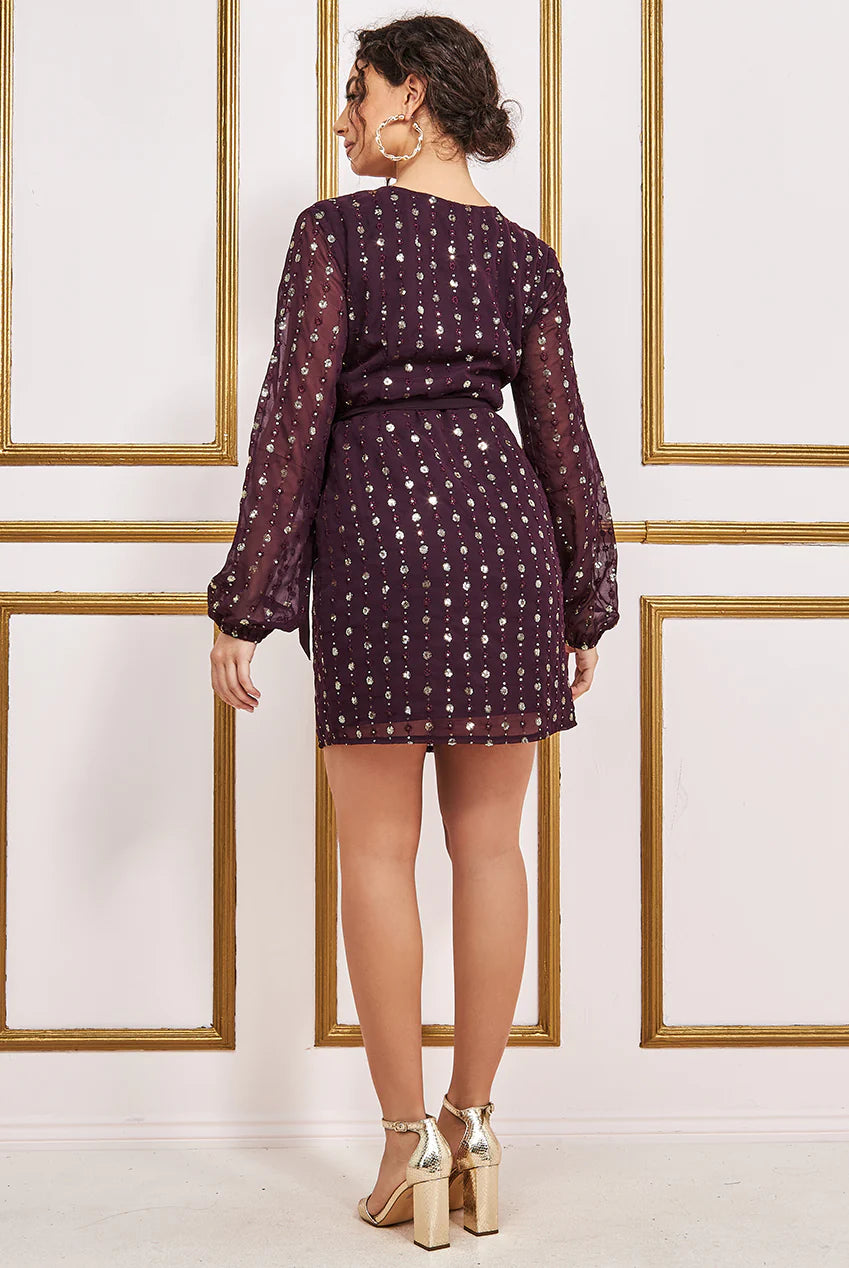 Starlight Shimmer Wrap Dress