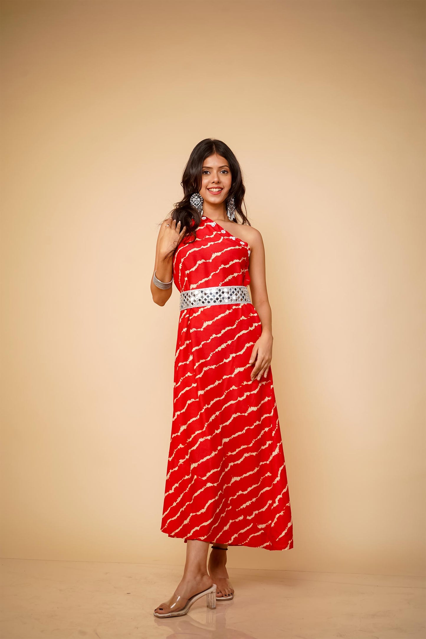 Scarlet Red Dress with Belt