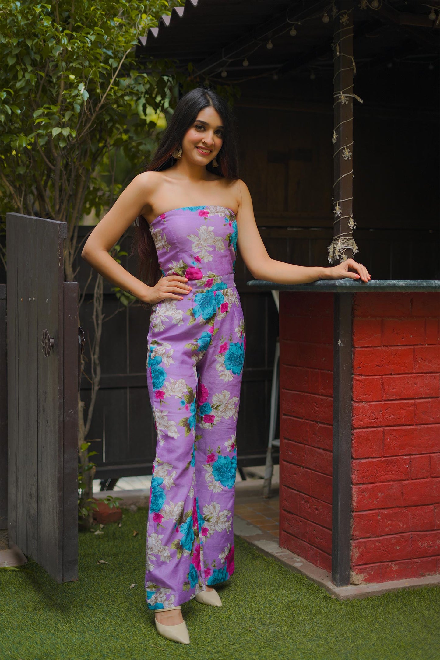 Silk Strapless Jumpsuit