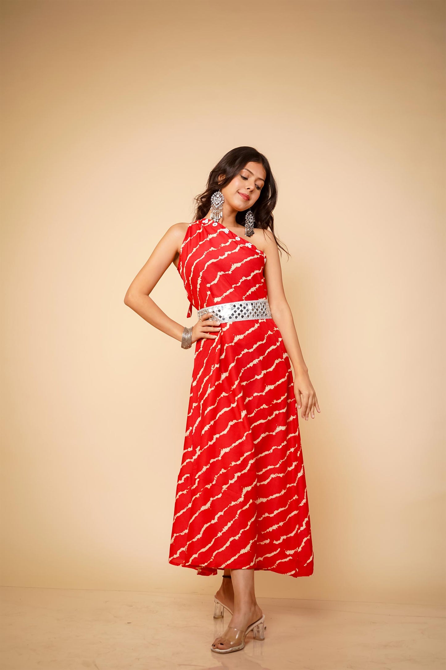 Scarlet Red Dress with Belt