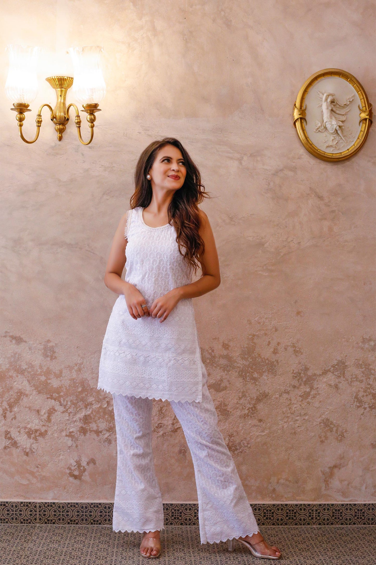 Lucknowi Chikkankari Co-ord Set