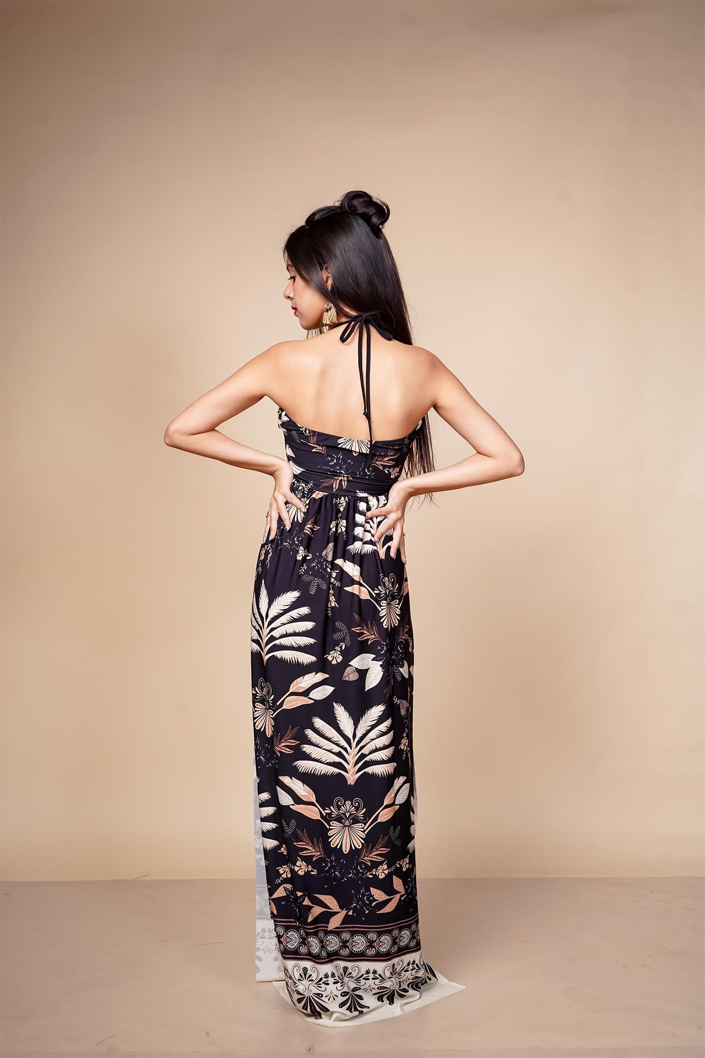 Summer Sunset Tie - Back Maxi Dress