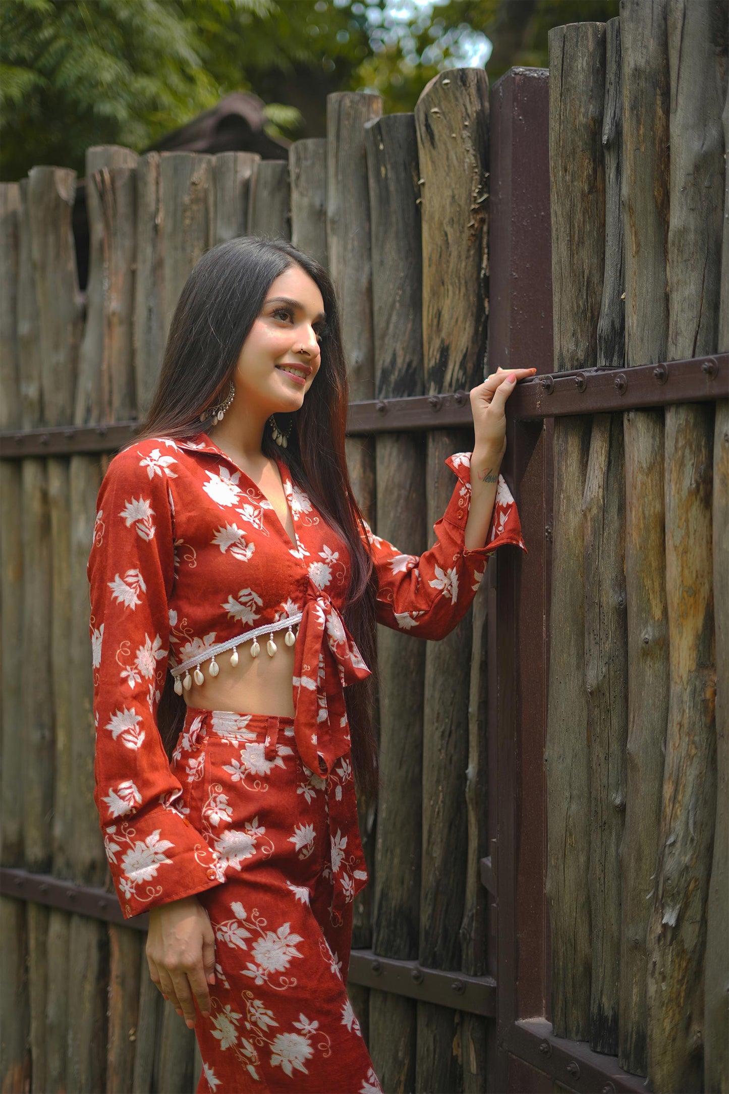 Red and White Co-ord Set